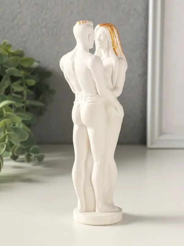 Фигурка гипс &laquo;Парочка&raquo;, 16&times;5 см, белый с позолотой