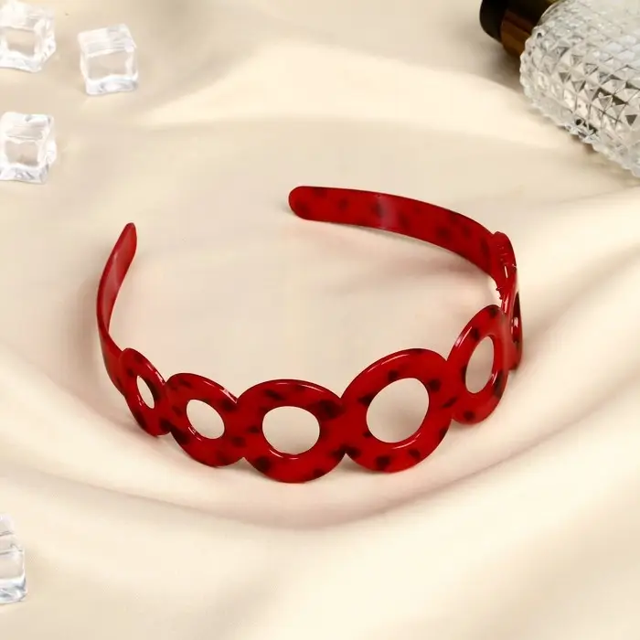 Ободок для волос &laquo;Янтарный свет&raquo;, кольца, 4 см, МИКС