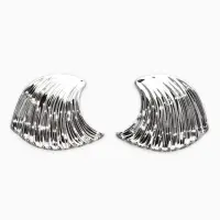 Серьги пластик "Волна", цвет серебро