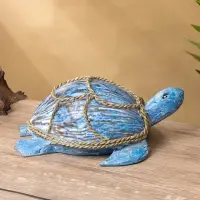 Сувенир "Черепаха" дерево сиграсс, кокос, 25х16х10 см, цв. голубой