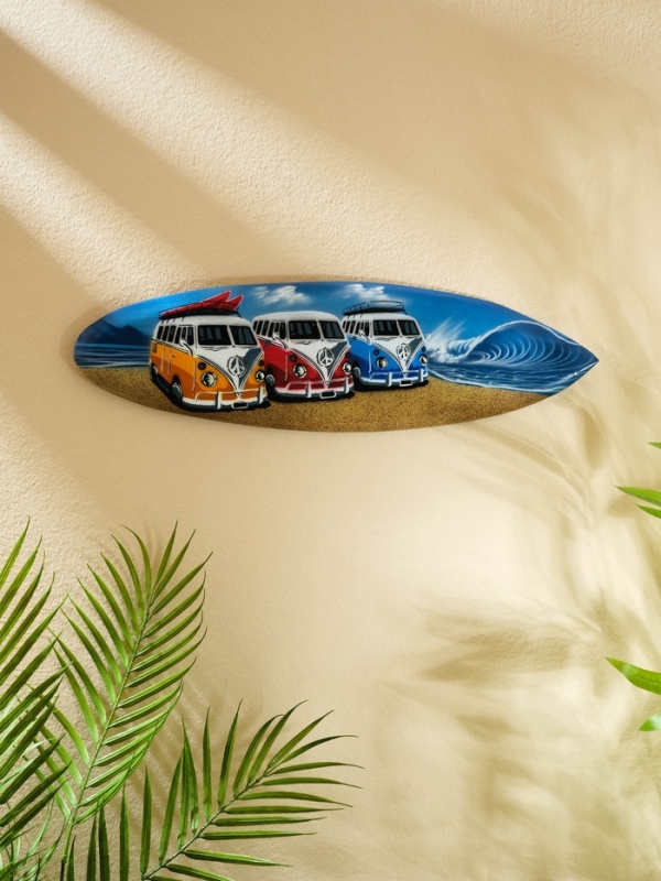 Панно "Доска для сёрфа "Три Сплитти" дерево 50х17 см