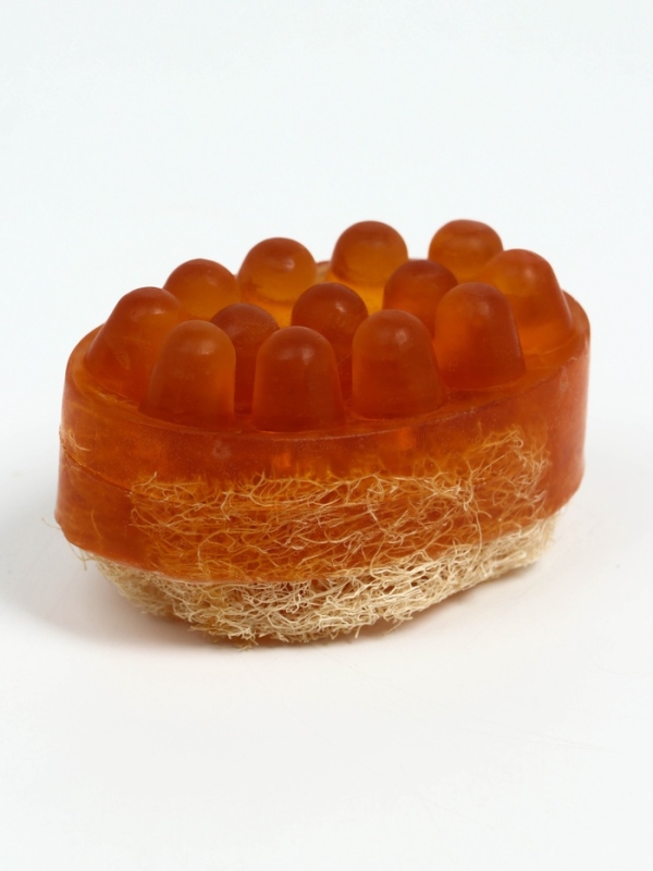 Мыло массажное с люффой "Кофе" 100 г "Добропаровъ" коричневый