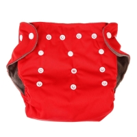 Многоразовый подгузник, угольно-бамбуковая ткань, 3-15 кг, цвет красный, Крошка Я