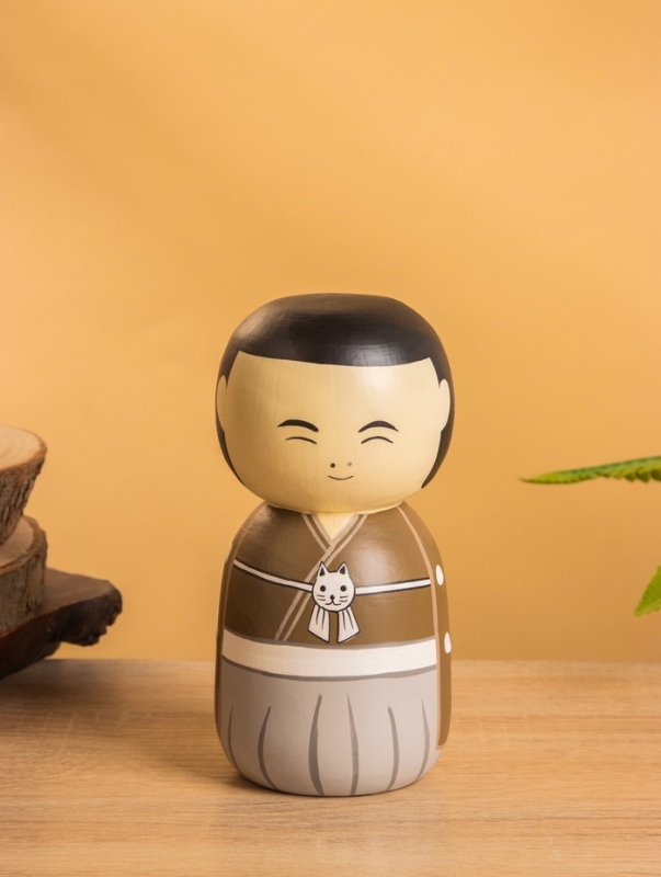 Деревянная кукла кокеши "Макото" 7х7,5х15 см