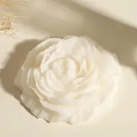 Свеча интерьерная "Бутон пиона" белая 16х14х4 см