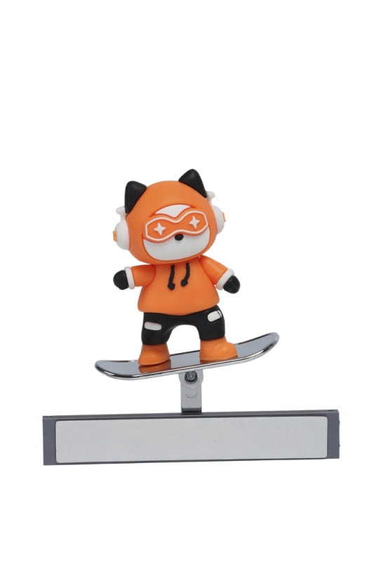 Игрушка, котёнок на скейтборде, оранжевый