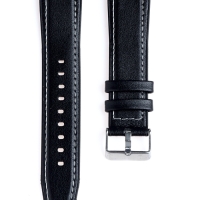 Ремешок для часов с быстросъемными шпильками, 22 мм, экокожа, l-22 см, черный