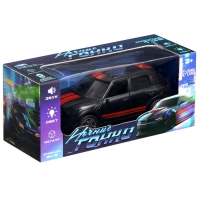 Машина &laquo;Ночные гонки&raquo;, металлическая, инерция, открываются двери, световые и звуковые эффекты, 1:32, цвет чёрный