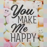 Коробка для печенья, кондитерская упаковка с пластиковой крышкой, You make me happy, 21 х 10.5 х 3 см