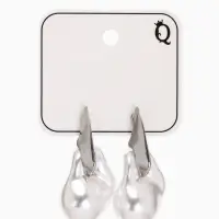 Серьги жемчуг "Капля борроко", цвет белый в серебре