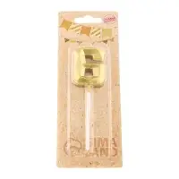 Свеча в торт на шпажке &laquo;Алмаз&raquo;, цифра 6, золотая, 5 см