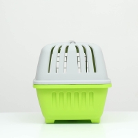 Переноска для животных пластиковая 47 х 30 х 35 см, вес до 9 кг, зелёная