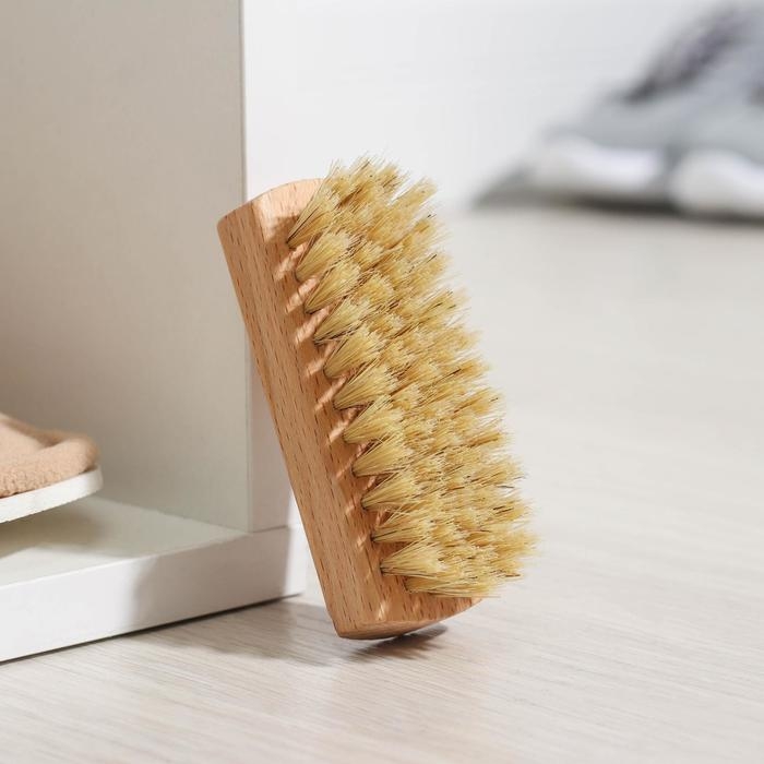 Щётка для обуви SAVANNA, 10×3,5 см, 59 пучков, натуральный волос Щётка для обуви SAVANNA, 10×3,5 см, 59 пучков, натуральный волос