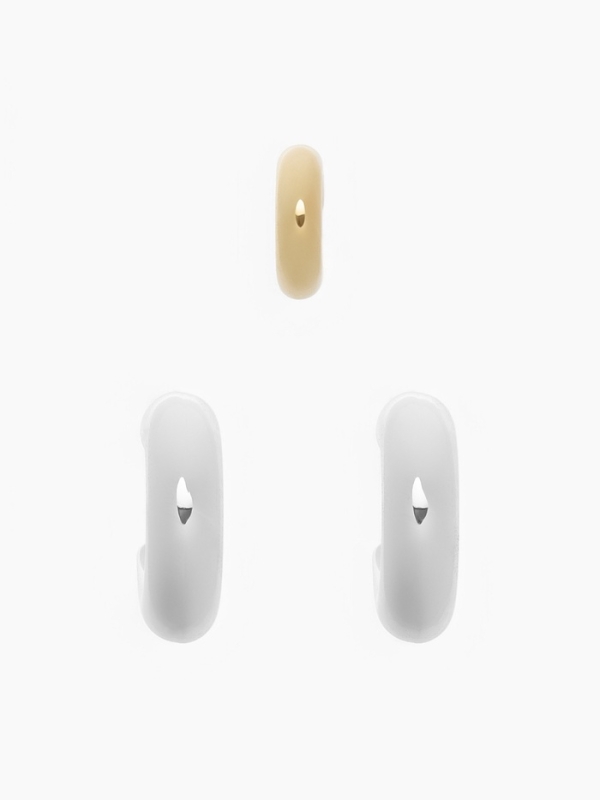 Набор серьги и каффы 3 шт. &laquo;Бублик&raquo; кольца, цвет золото в серебре