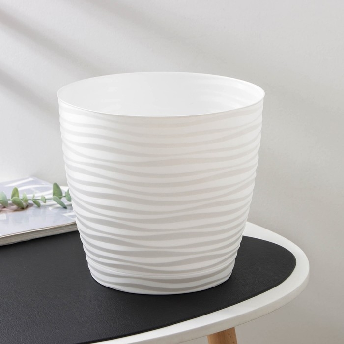 Горшок с поддоном &laquo;Дюна&raquo;, 5,5 л, цвет белый