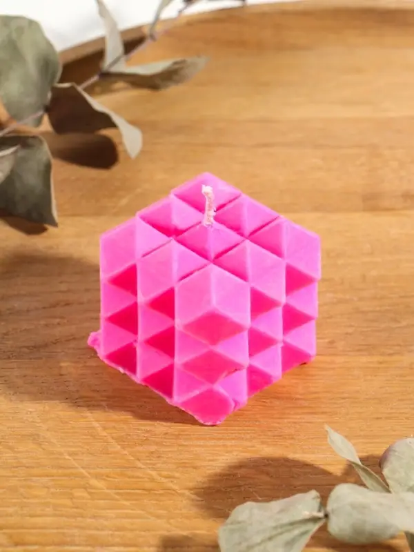 Свеча "Ромбики" 6х6х6 см, соевый воск МИКС