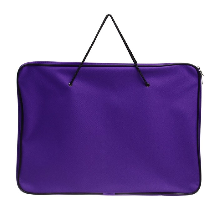 Папка для чертежей и рисунков А3, 470 х 340 х 20 мм с ручками, текстильная, внутренний карман Папка для чертежей и рисунков А3, 470 х 340 х 20 мм с ручками, текстильная, внутренний карман "Творчество" фиолетовая