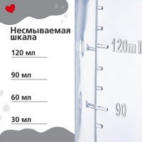 Бутылочка для кормления «Люблю молоко», классическое горло, с ручками, 150 мл., от 0 мес., цвет белый Бутылочка для кормления «Люблю молоко», классическое горло, с ручками, 150 мл., от 0 мес., цвет белый