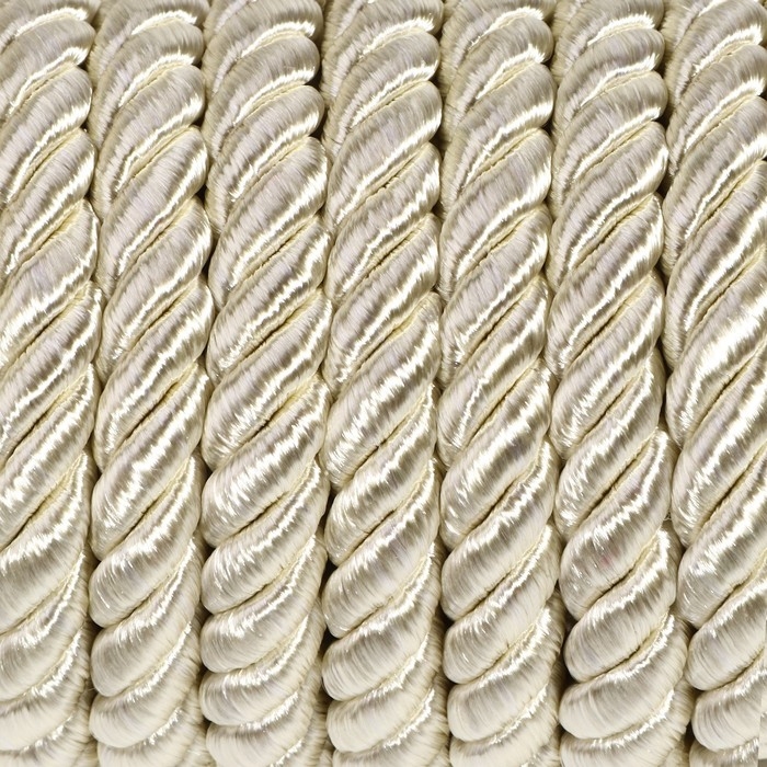 Шнур витой, d = 8 мм, 9 &plusmn;1 м, цвет перламутровый