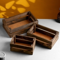 Набор ящиков деревянных "3 в 1" (30,5х18,5х10; 26х16х9,5; 21х13х9) см натуральный палисандр Набор ящиков деревянных "3 в 1" (30,5х18,5х10; 26х16х9,5; 21х13х9) см натуральный палисандр