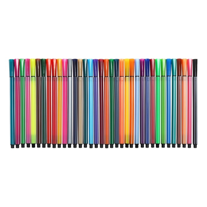 Фломастеры 36 цветов, в тубусе, розовый "Мишка"