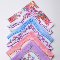 Платок носовой женский 28х28см, 6шт, рис 21218-2, МИКС, ситец 100г/м, хл100%