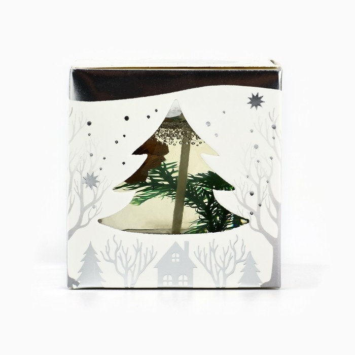 Новогодняя свеча гелевая в стакане с декором внутри &laquo;Новый год: Еловый лес&raquo; 5 х 5 х 6 см
