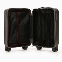 Чемодан 20", PС, 34*22*56, отд на молнии, код замок, 4 колеса, т. серый