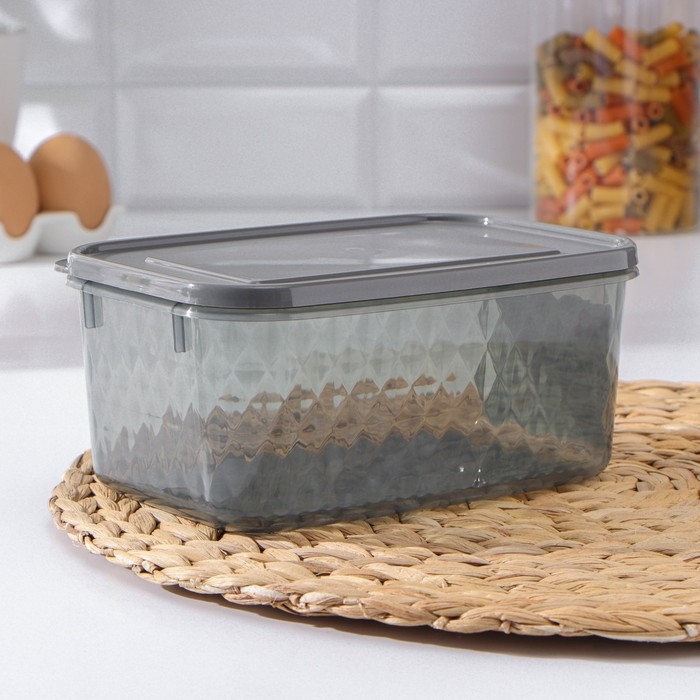 Контейнер для заморозки и хранения продуктов &laquo;Кристалл&raquo;, 1,3 л, 18&times;12,5&times;8 см, цвет черный