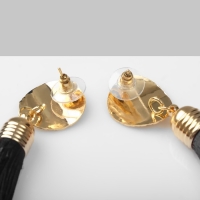 Серьги &laquo;Кисти&raquo; классика, цвет чёрный в золоте, L кисти 9,5 см