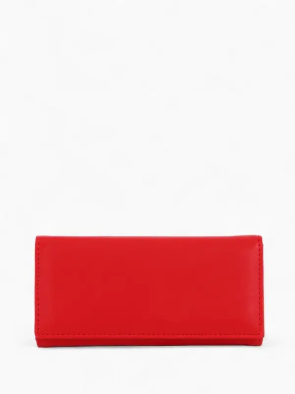 Кошелек жен 06-01-01 Июнь2523, 19*3*10см, 3 отд+отд/молн, д/карт, д/монет, на магните красн