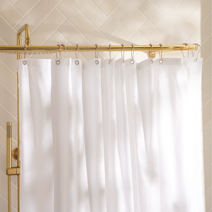 Штора для ванной SL Home, с люверсами, полиэстер, 200&times;200 см, белая