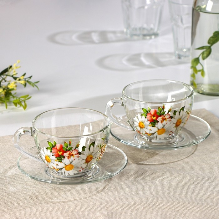 Набор чайный &laquo;Ромашковое поле&raquo;, 200 мл, в чемоданчике