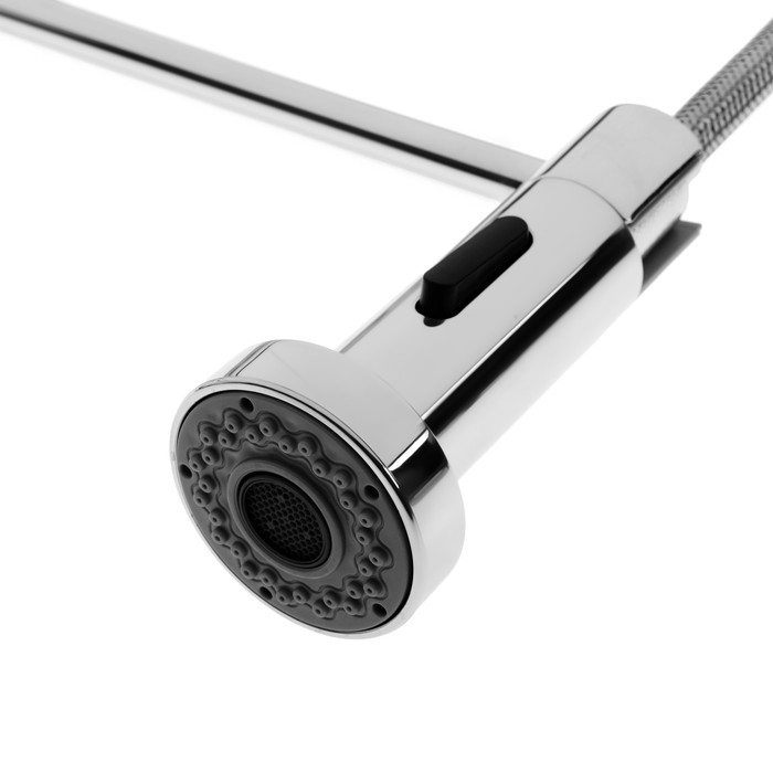 Смеситель для кухни ZEIN Z3824, однорычажный, гибкий излив на пружине, аэратор 2 режима,хром