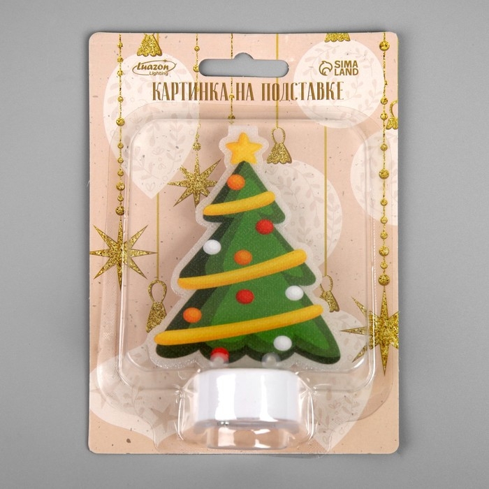 Световая картинка на подставке «Ёлочка» 11 см, батарейки, свечение тёплое белое Световая картинка на подставке «Ёлочка» 11 см, батарейки, свечение тёплое белое