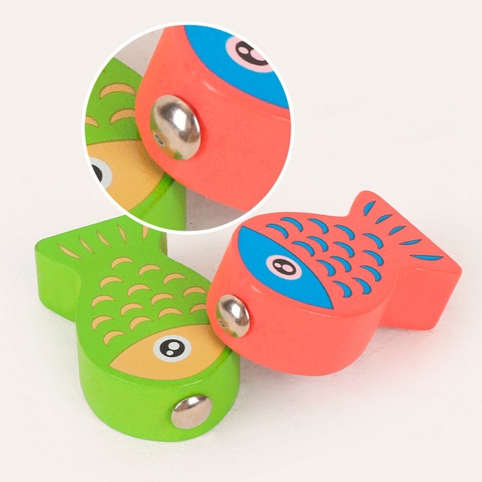 Детская деревянная игрушка 2 в 1 Конструктор + рыбалка &laquo;Путешествие&raquo; 21,5х4,5х18 см