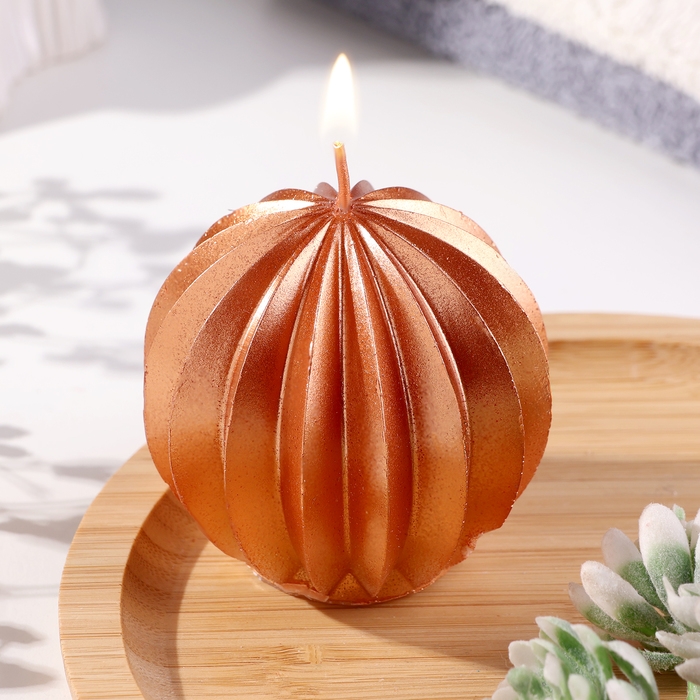 Свеча фигурная "Шар граненый", 6,5х6,5 см, бронза