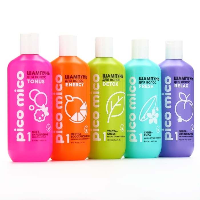Шампунь с кератином и комплексом масел, экстравосстановление, 400 мл, PICO MICO