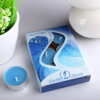 Набор чайных свечей ароматических "Морской бриз", 3,8х1,6 см, 3,5 ч, 12 г, 6 штук Набор чайных свечей ароматических "Морской бриз", 3,8х1,6 см, 3,5 ч, 12 г, 6 штук