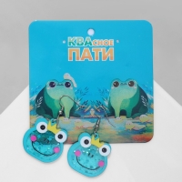 Серьги акрил &laquo;Лягушки&raquo; королевы, цветные в серебре