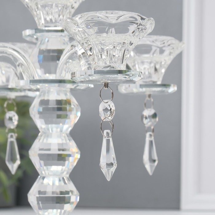 Подсвечник стекло на 5 свечей "Канделябр" 19х23х23 см