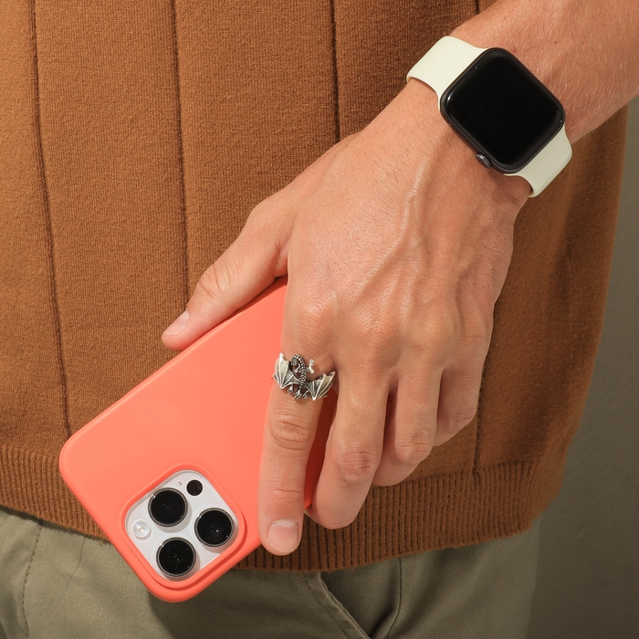 Кольцо «Япония» светящееся, дракон, синий в чернёном серебре, безразмерное Кольцо «Япония» светящееся, дракон, синий в чернёном серебре, безразмерное