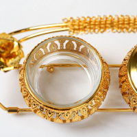 Набор сахарниц &laquo;Бонжур&raquo;, с ложками на подставке, цвет золотой