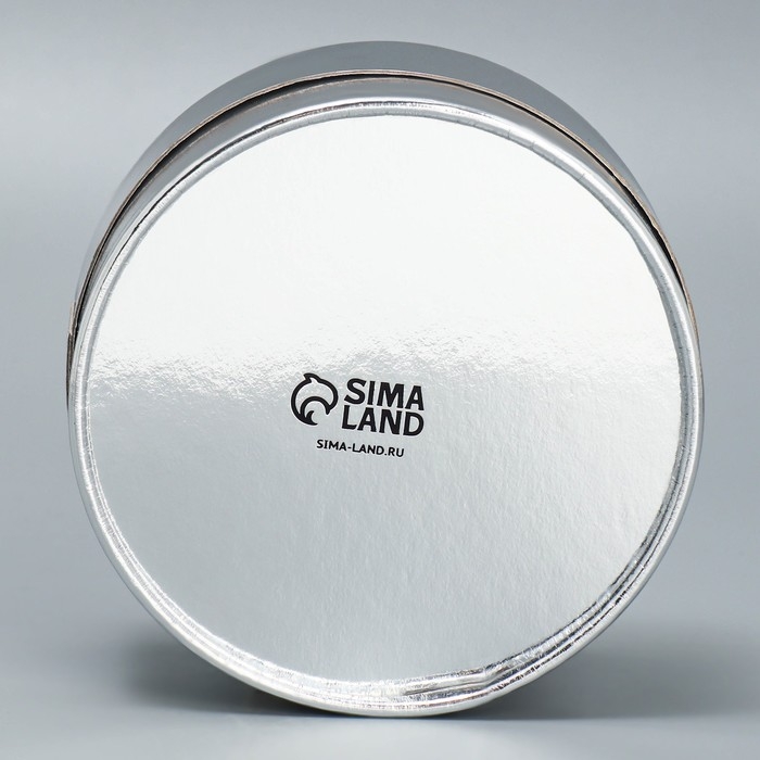 Коробка для макарун, кондитерская упаковка тубус с окном, &laquo;Серебро&raquo;, 12 х 12 х 5 см