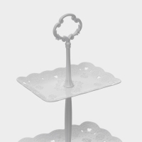 Блюдо 3 яруса Доляна &laquo;Вивьен&raquo;, 3 яруса, 15,5&times;11 см, 19,2&times;13,8 см, 22,7&times;16,4 см, цвет белый