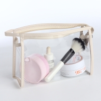 Набор косметичек 2 в 1 на молниях, цвет молочный Набор косметичек 2 в 1 на молниях, цвет молочный