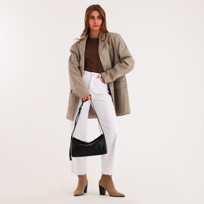 Сумка женская кросс-боди, на молнии, цвет чёрный