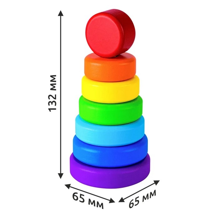 Пирамидка деревянная маленькая &laquo;Круг&raquo;