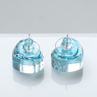 Серьги пластик &laquo;Карамель&raquo; сердце конфетти, цвет голубой