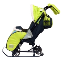 Санки-коляска &laquo;Наши детки 5-1&raquo; с жирафом, цвет лимонный